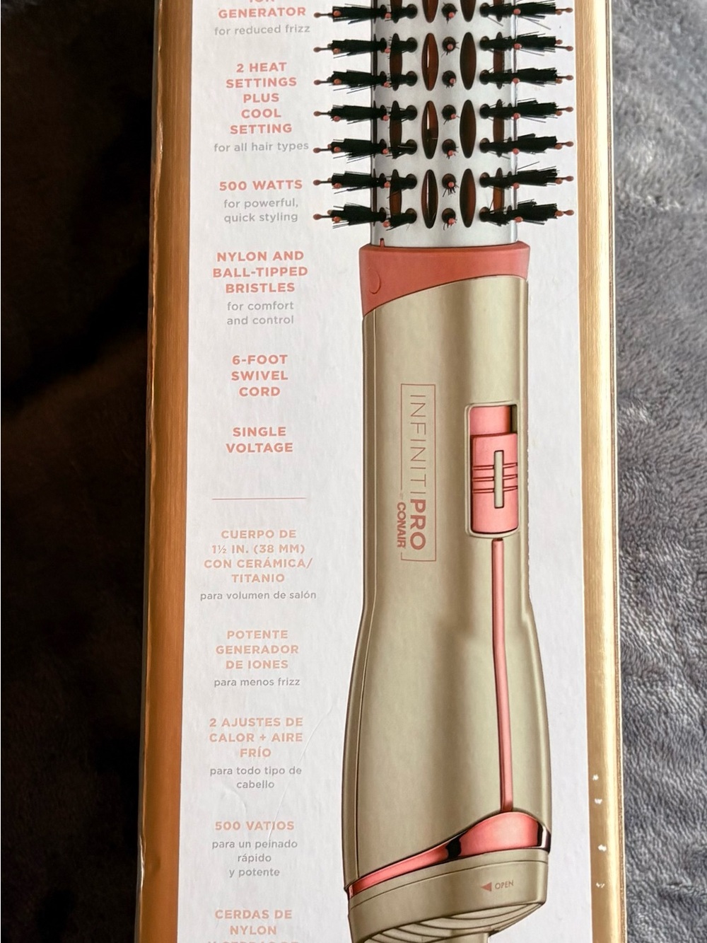 Conair InfinitiPRO 2-Heat Gold and Pink Hot Air Brush
